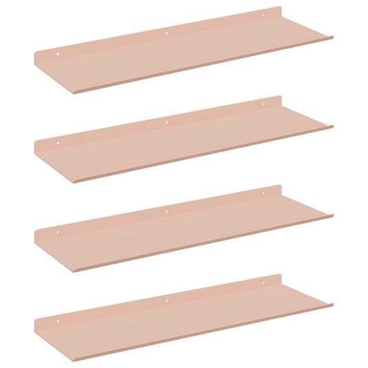 Floating Shelf Wall-mounted 4 pcs Pink 60 x 18 x 2.5 cm Steel Floating Shelf Wall-mounted 4 pcs Pink 60 x 18 x 2.5 cm Steel