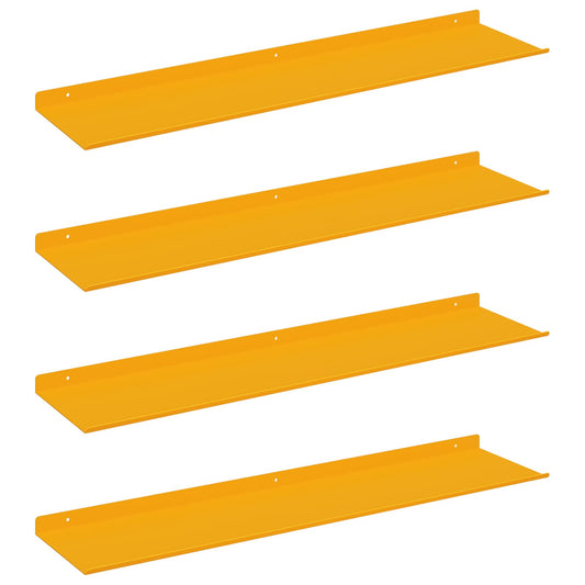 Floating Shelf 4 pcs Mustard Yellow 80 x 18 x 2.5 cm Steel Floating Shelf 4 pcs Mustard Yellow 80 x 18 x 2.5 cm Steel