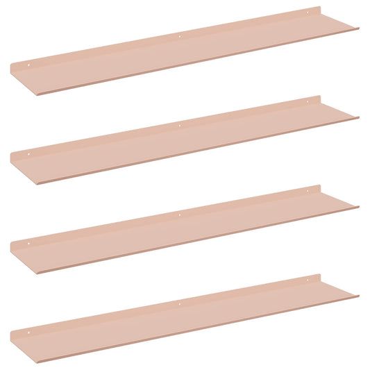 Floating Shelf Wall-mounted 4 pcs Pink 100 x 18 x 2.5 cm Steel Floating Shelf Wall-mounted 4 pcs Pink 100 x 18 x 2.5 cm Steel