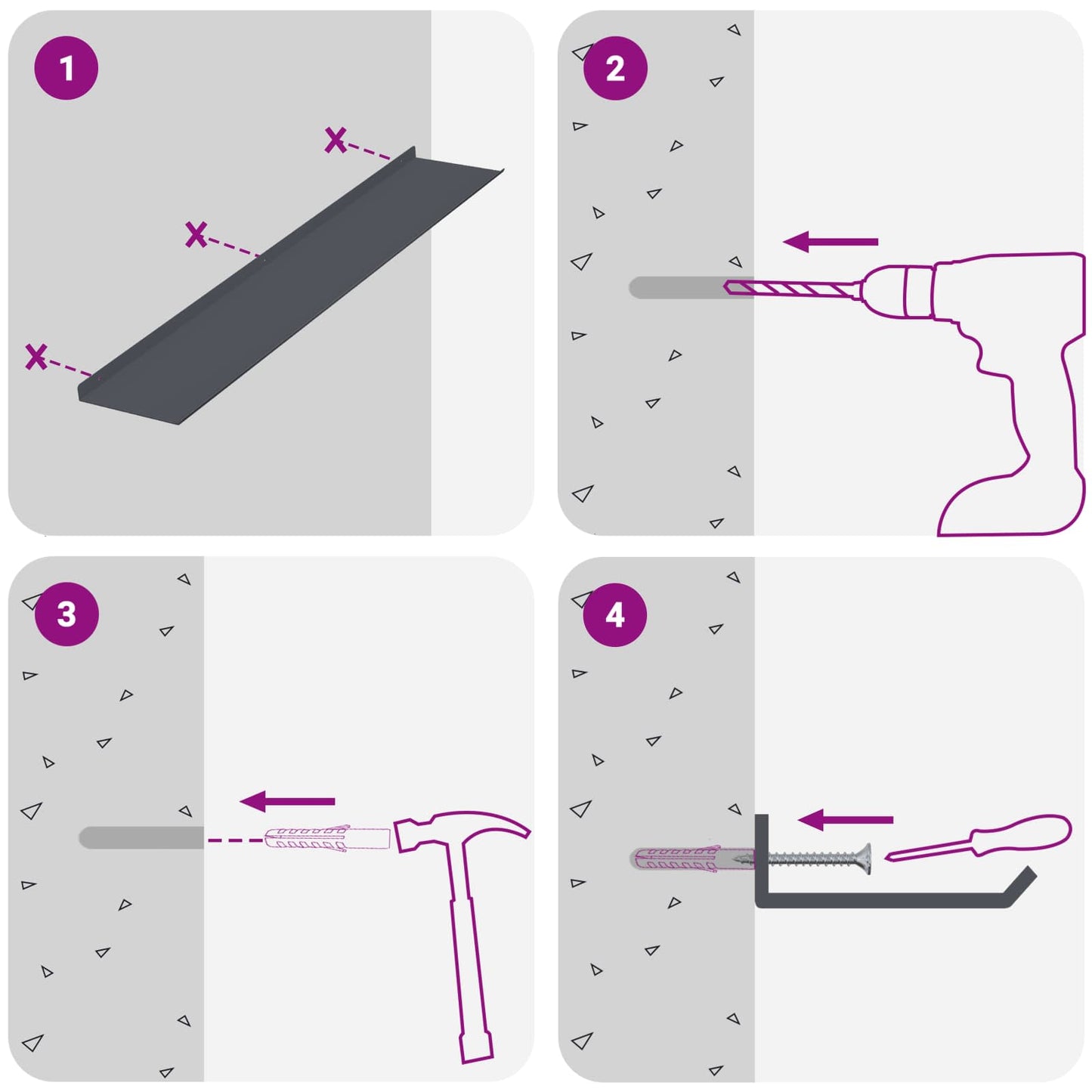 Floating Shelf 2 pcs Anthracite 100 x 18 x 2.5 cm Steel