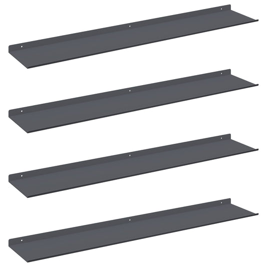Floating Shelf 4 pcs Anthracite 100 x 18 x 2.5 cm Steel Floating Shelf 4 pcs Anthracite 100 x 18 x 2.5 cm Steel