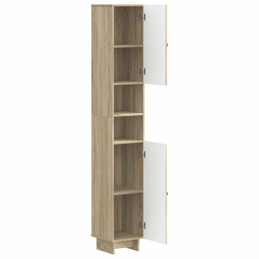 Bathroom Cabinet with Open Shelf EDE Sonoma Oak Bathroom Cabinet with Open Shelf EDE Sonoma Oak