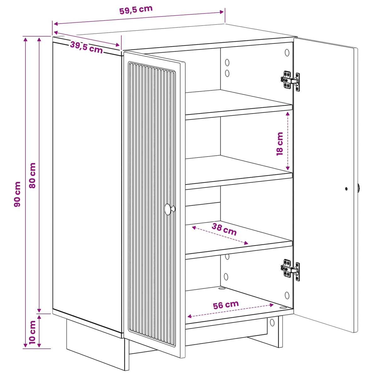 Shoe Cabinet EDE 59.5 x 39.5 x 90 cm Engineered Wood Sonoma Oak