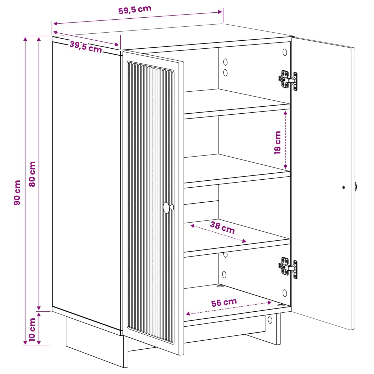 Shoe Cabinet EDE 59.5 x 39.5 x 90 cm Engineered Wood Smoked Oak