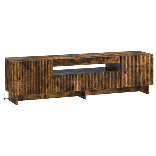 LED TV Cabinet EDE 153 x 35 x 43 cm Smoked Oak Engineered Wood LED TV Cabinet EDE 153 x 35 x 43 cm Smoked Oak Engineered Wood