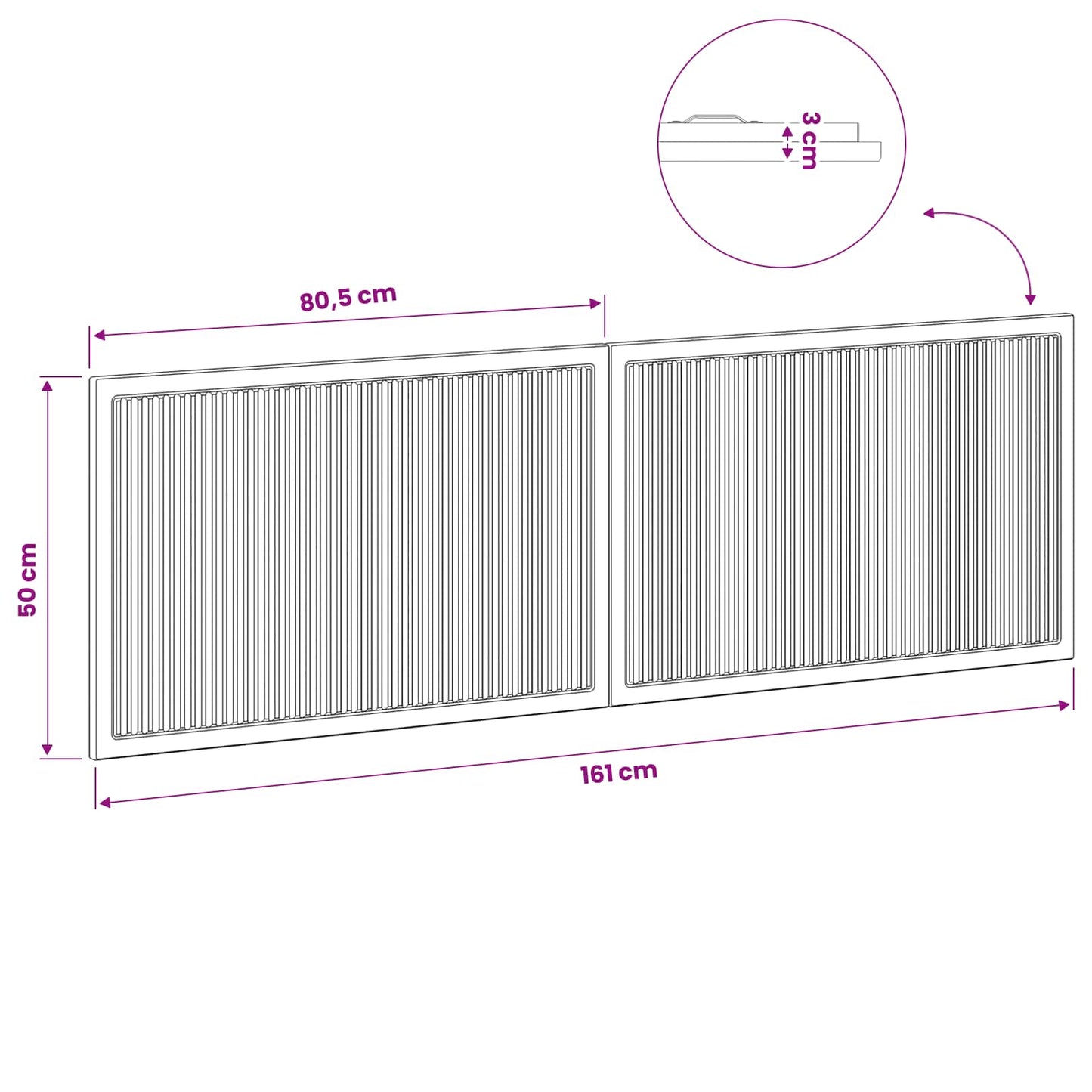 Wall-Mounted Headboard EDE White Engineered Wood