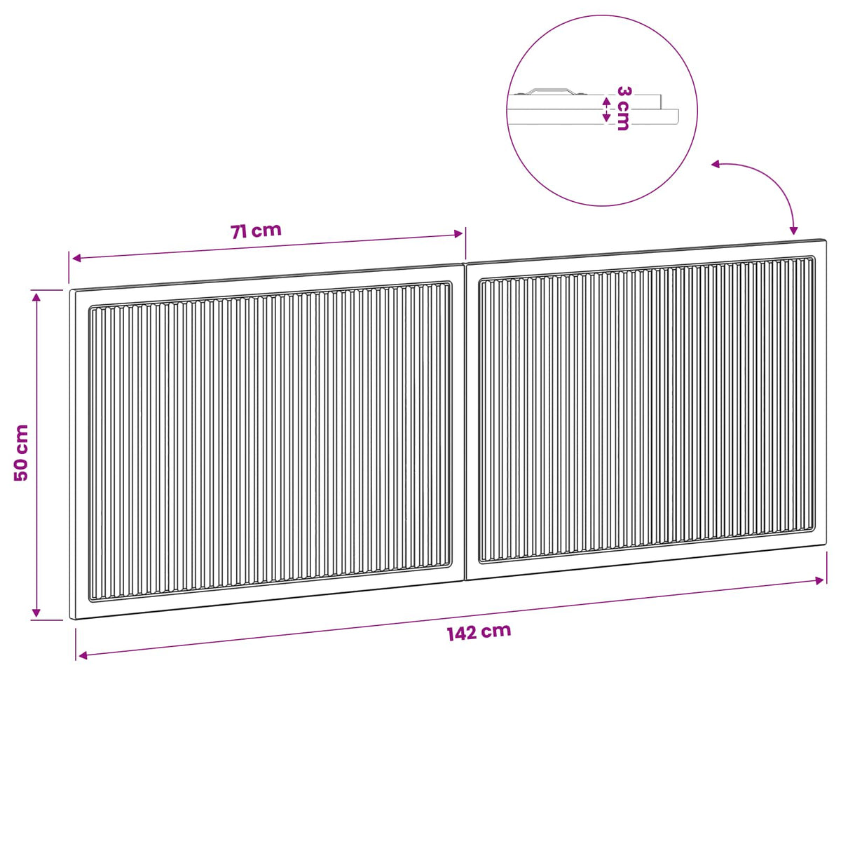 Wall-Mounted Headboard EDE White Engineered Wood