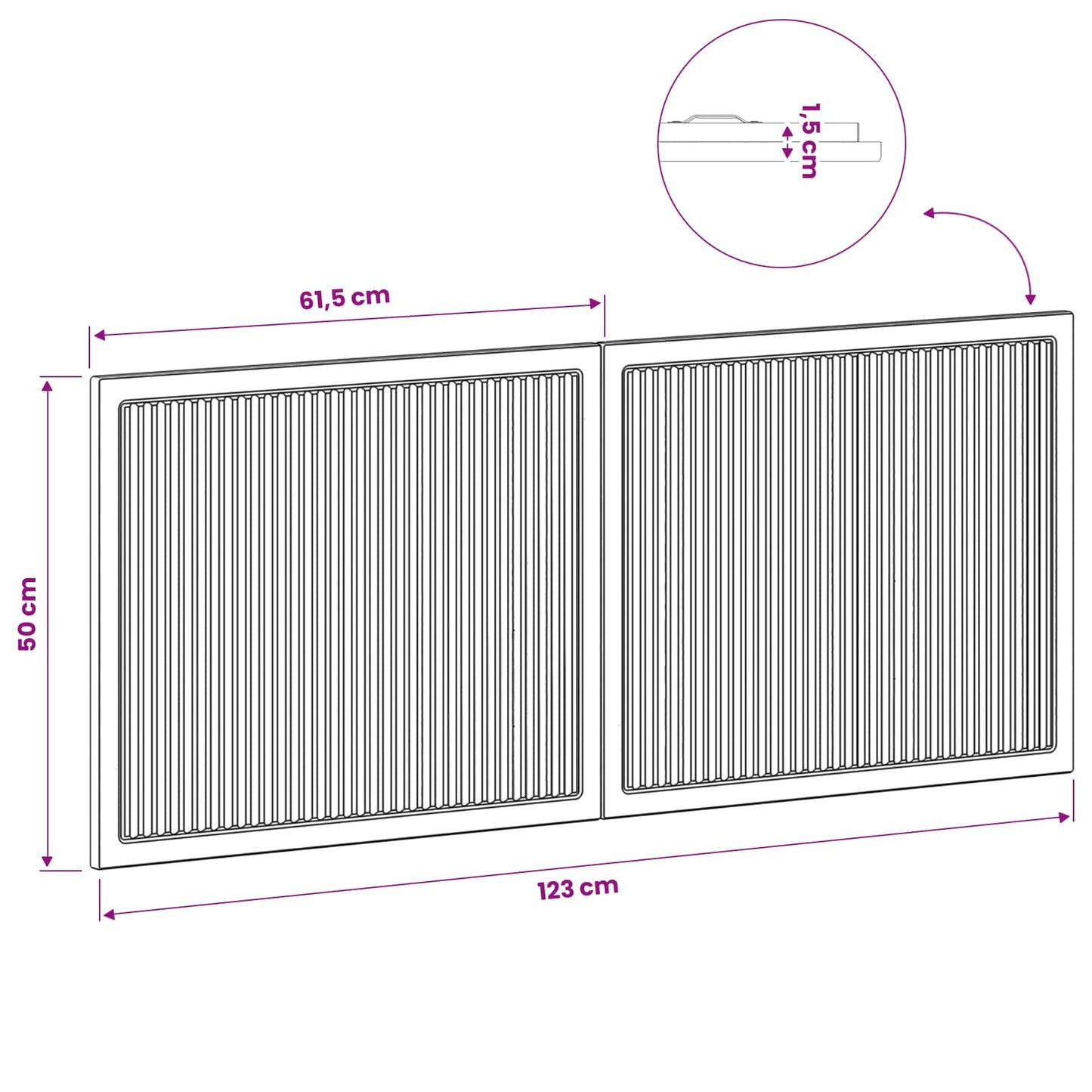 Wall-Mounted Headboard EDE Black Engineered Wood