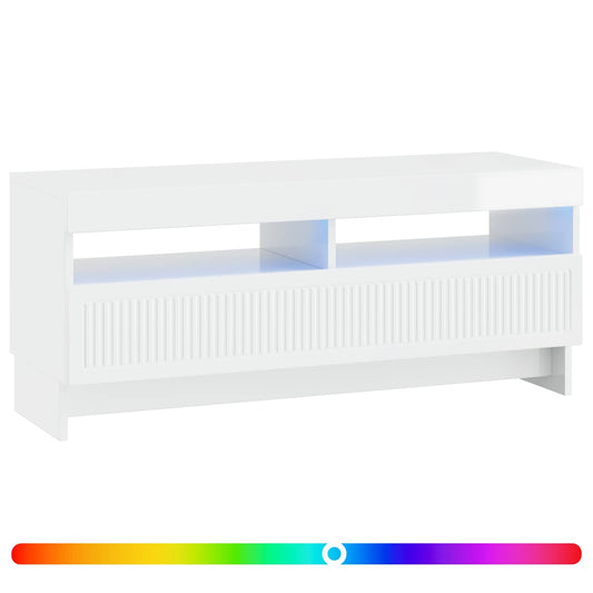 LED TV Cabinet High Gloss White Engineered Wood LED TV Cabinet High Gloss White Engineered Wood