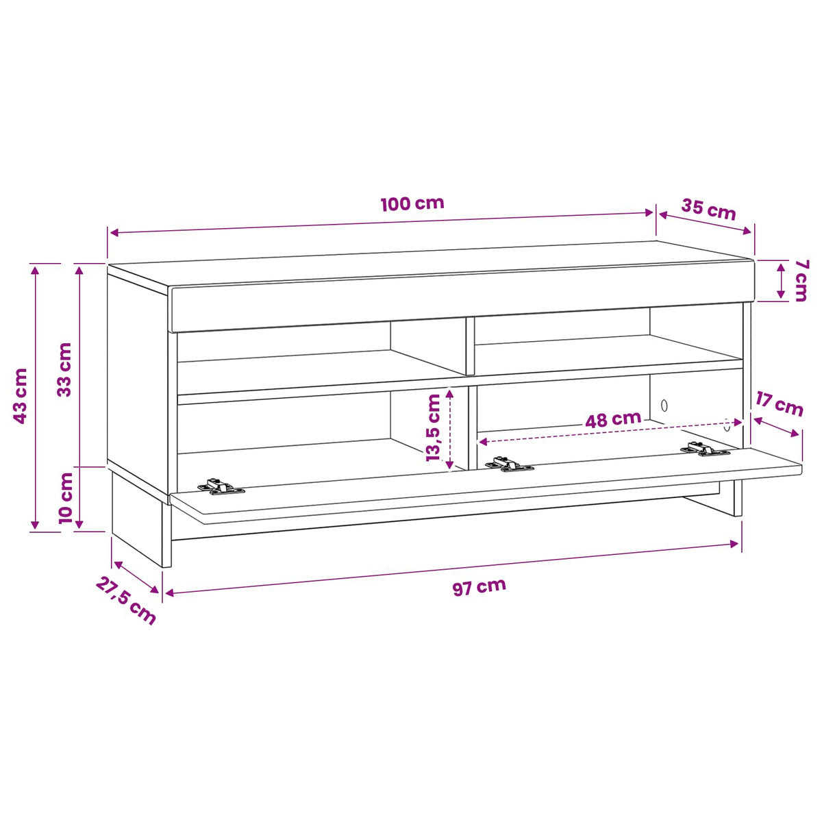 LED TV Cabinet Old Wood Engineered Wood