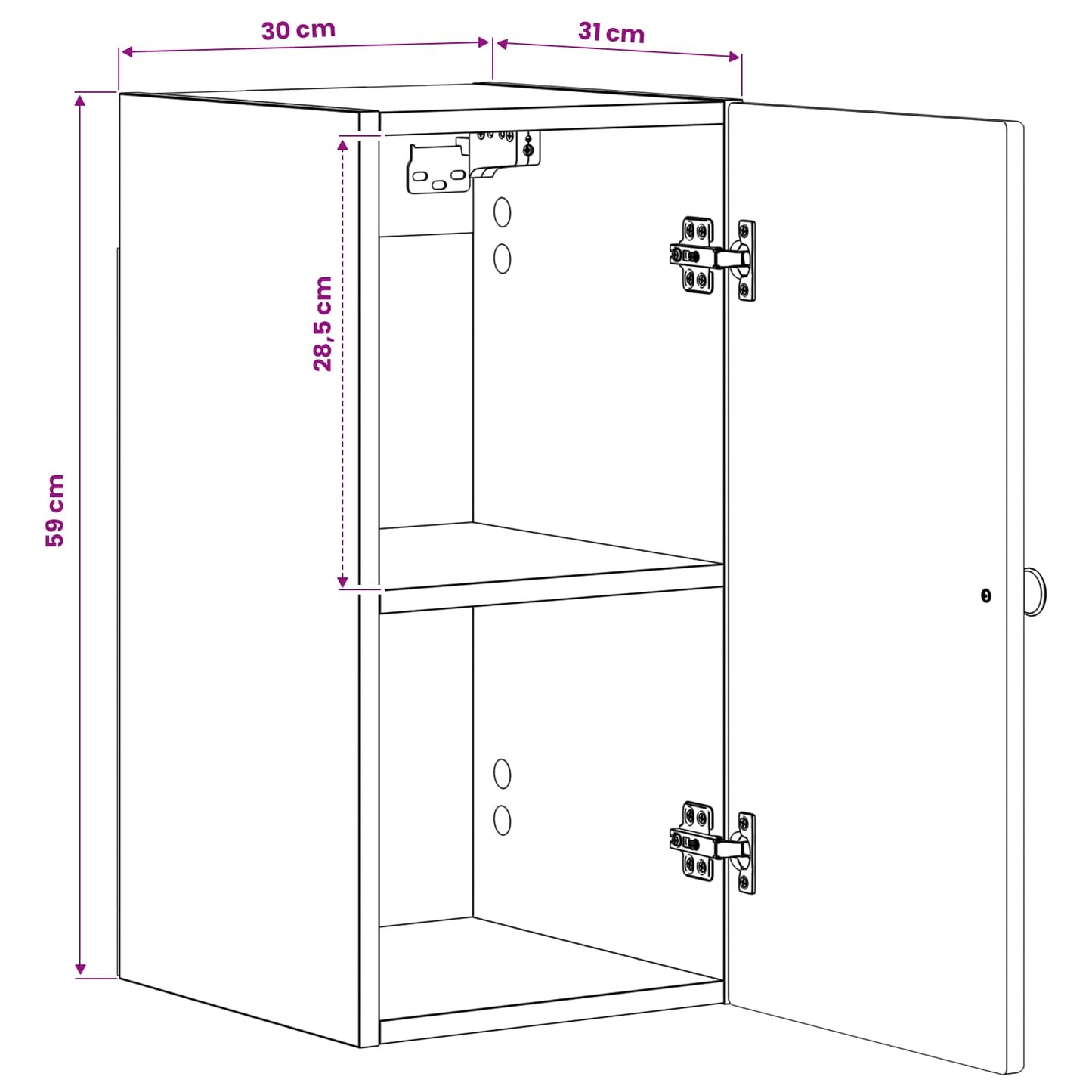 Bathroom Wall Cabinet ALKMAAR Concrete Grey 30 x 31 x 59 cm
