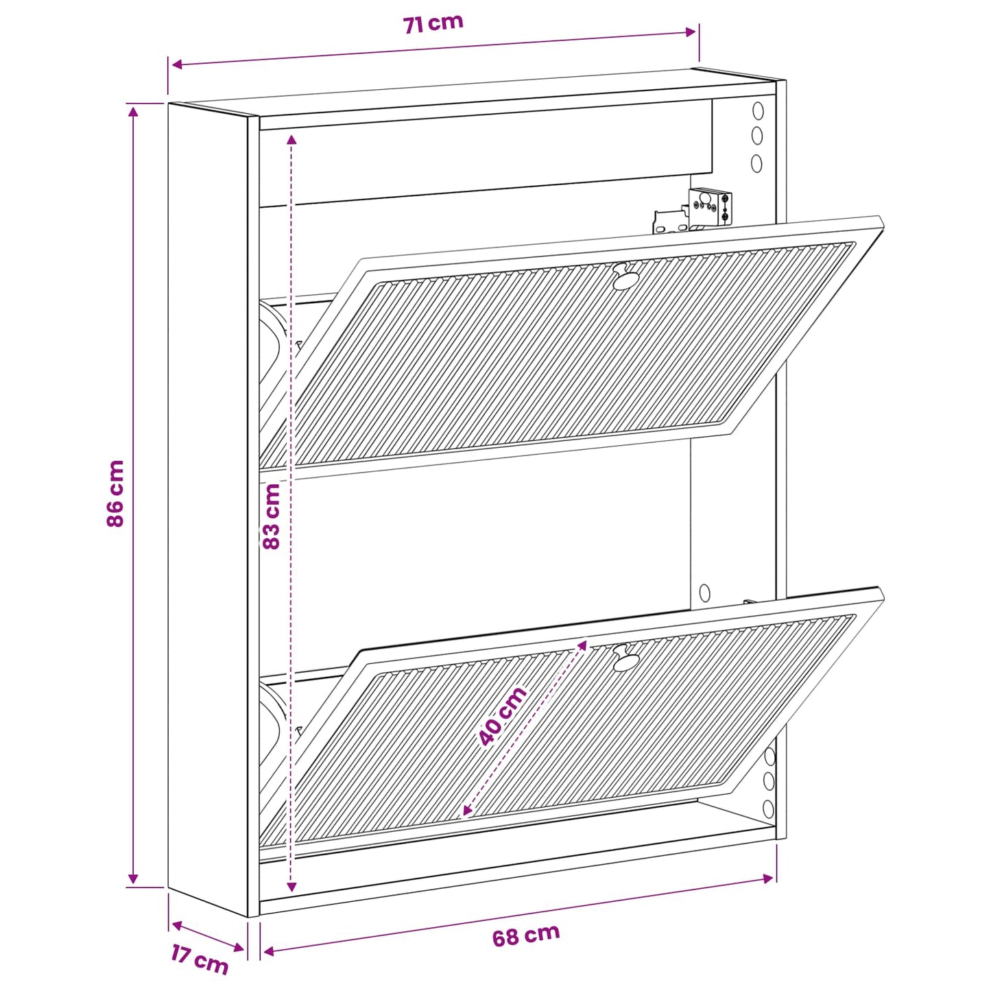 Wall-Mounted Shoe Cabinet ALKMAAR 71 x 17 x 86 cm Grey Sonoma