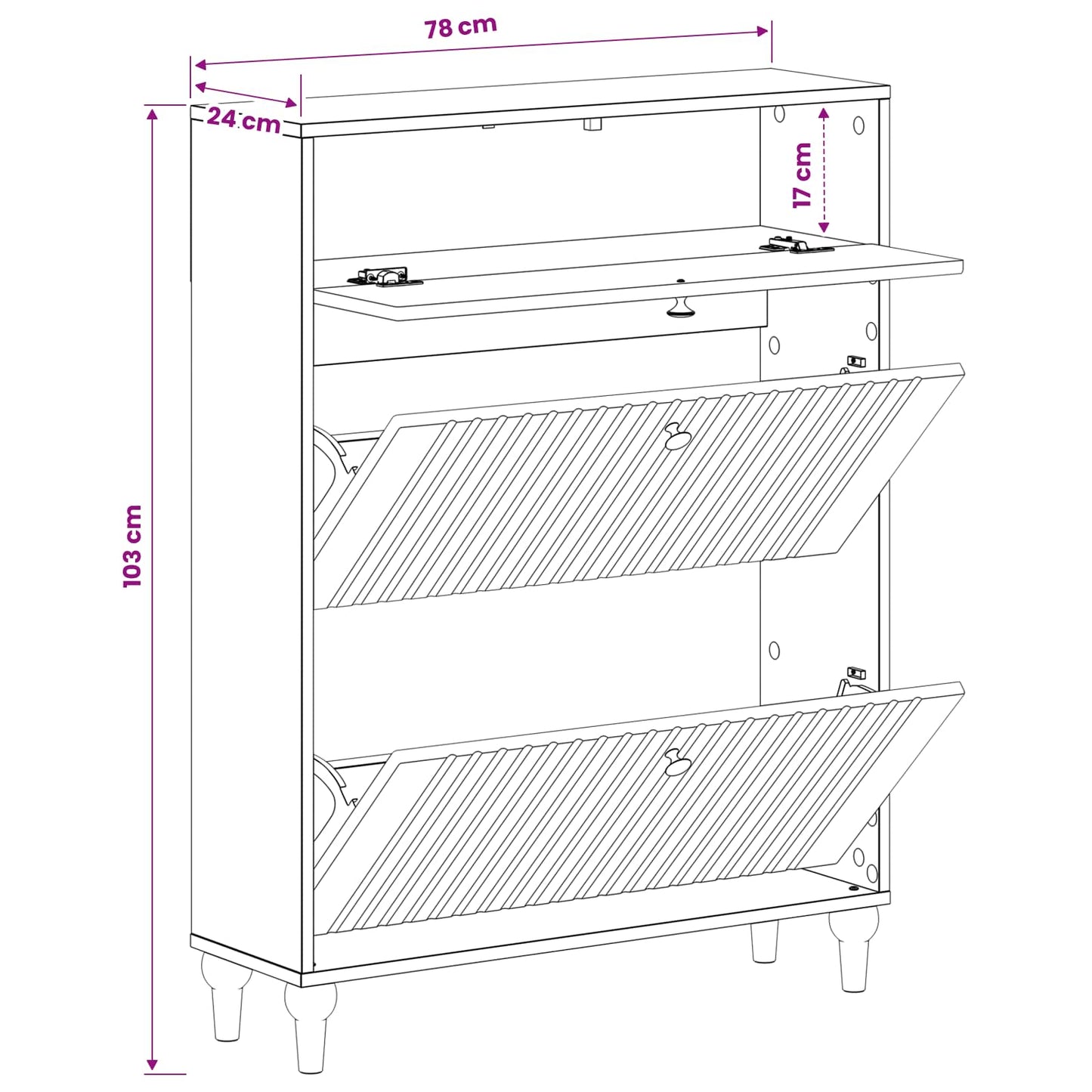 Shoe Cabinet ALKMAAR 78 x 24 x 103 cm Engineered Wood Old Wood