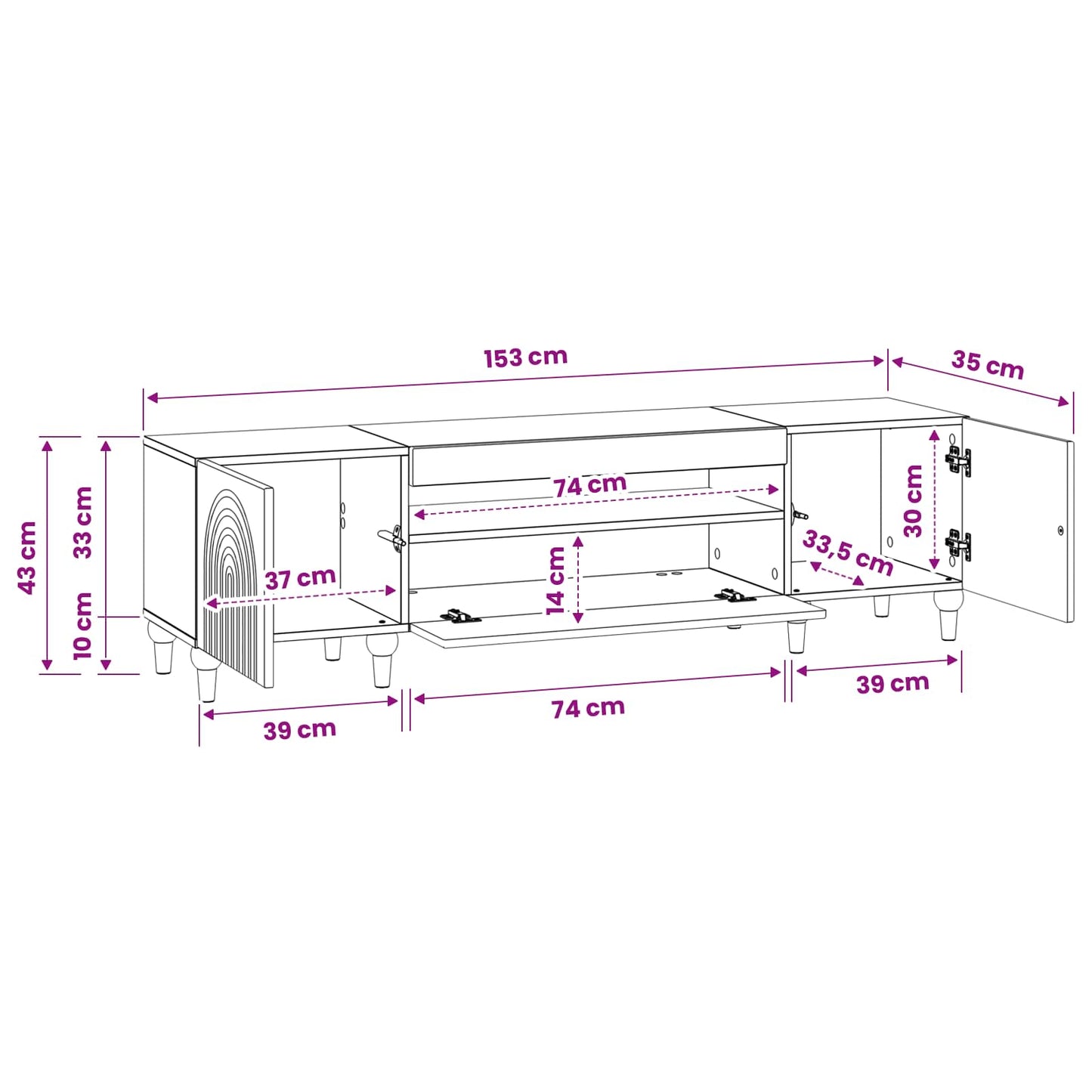 LED TV Cabinet Concrete Grey Engineered Wood