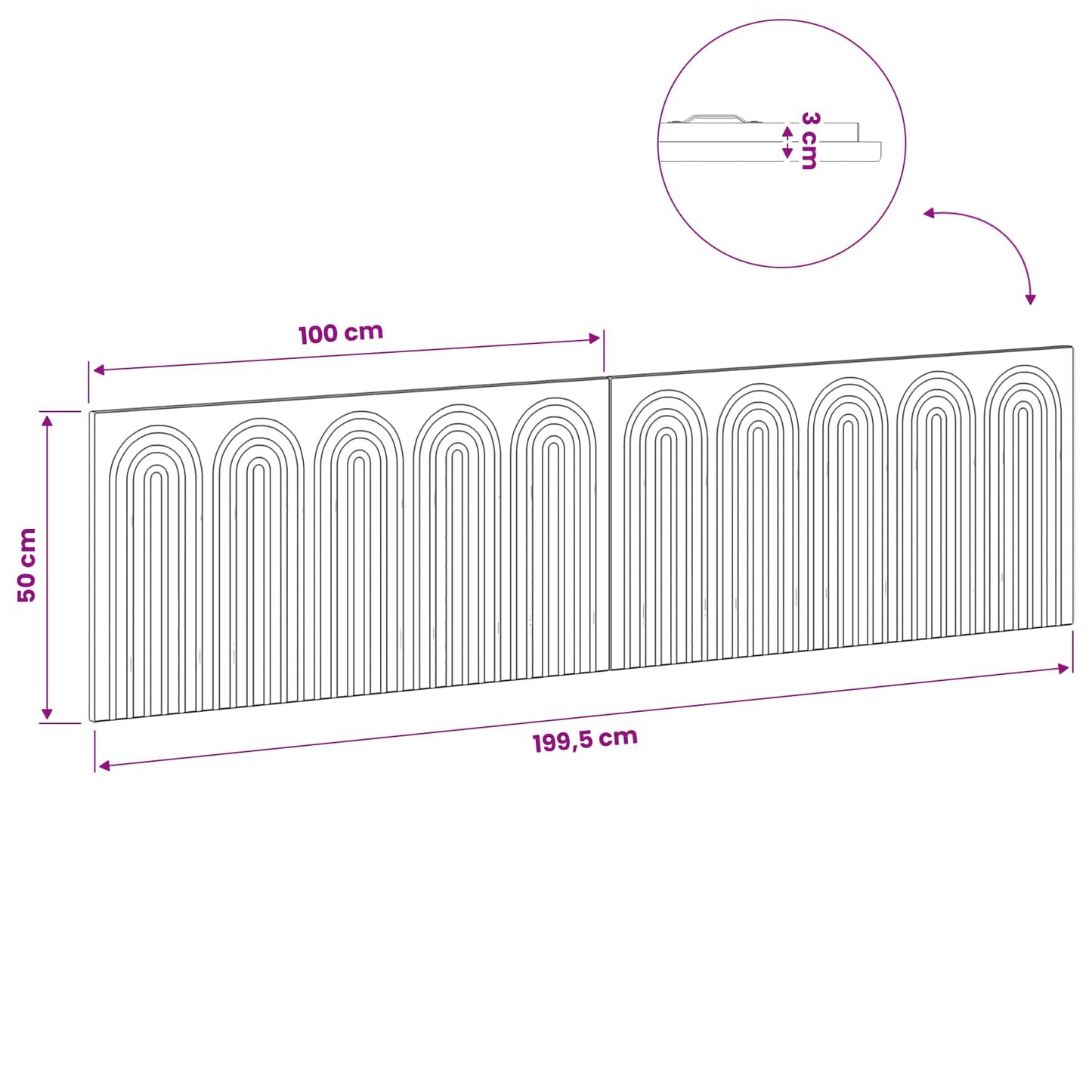 Wall-Mounted Headboard ALKMAAR High Gloss White Engineered Wood