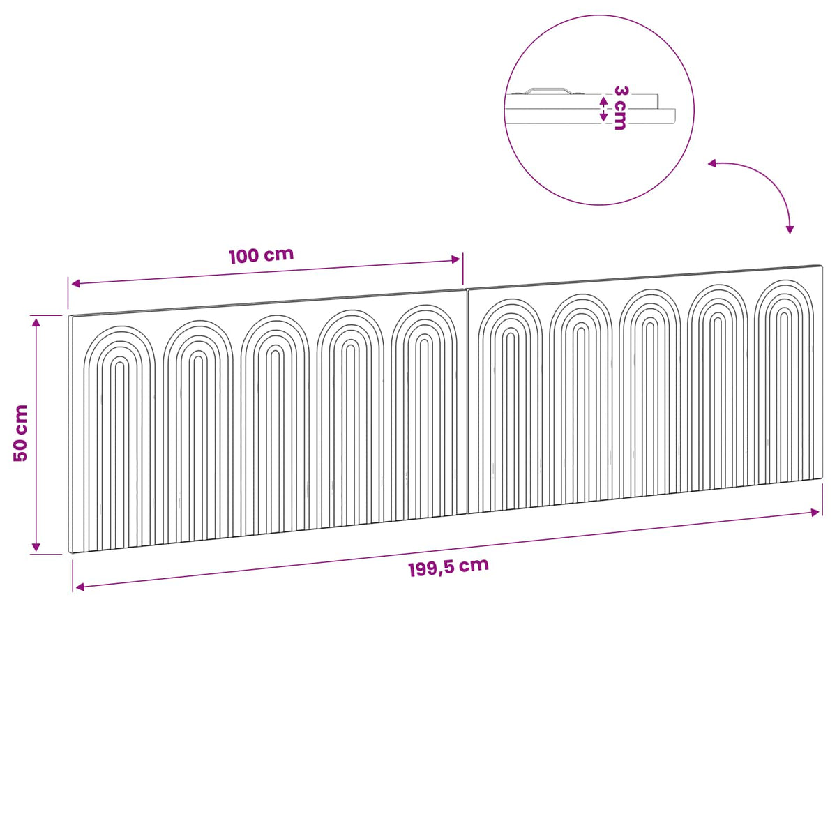 Wall-Mounted Headboard ALKMAAR Smoked Oak Engineered Wood