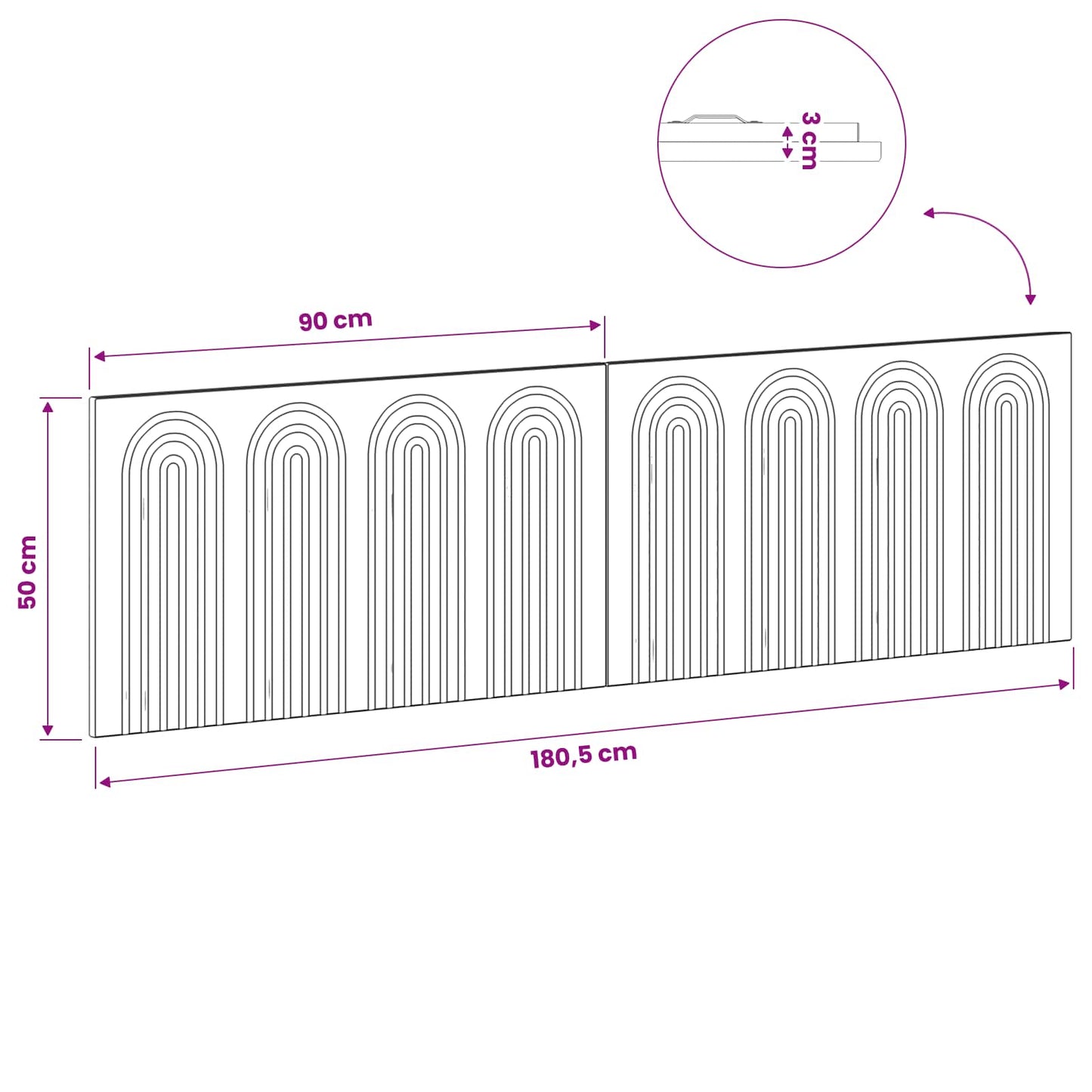 Wall-Mounted Headboard ALKMAAR Smoked Oak Engineered Wood