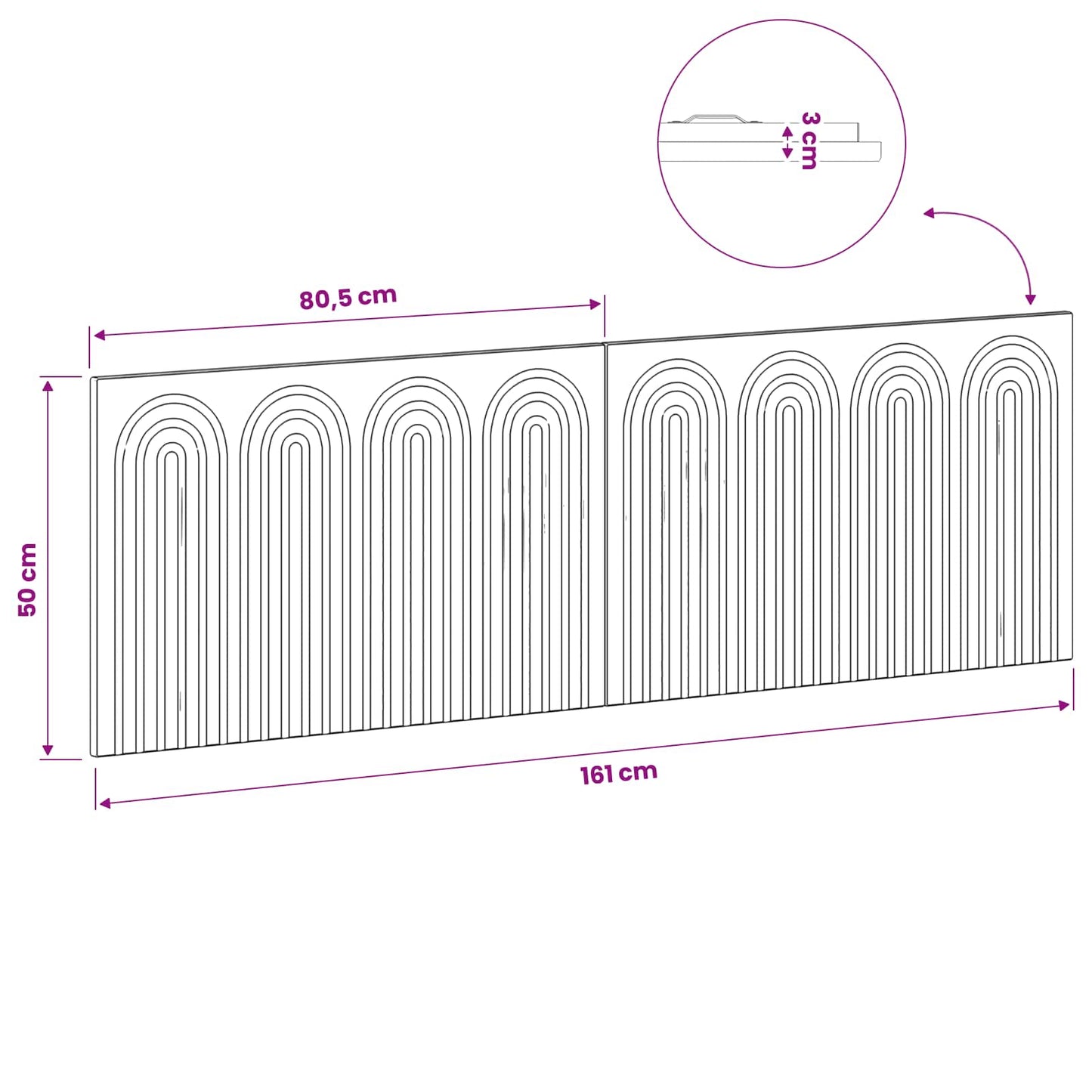 Wall-Mounted Headboard ALKMAAR Smoked Oak Engineered Wood