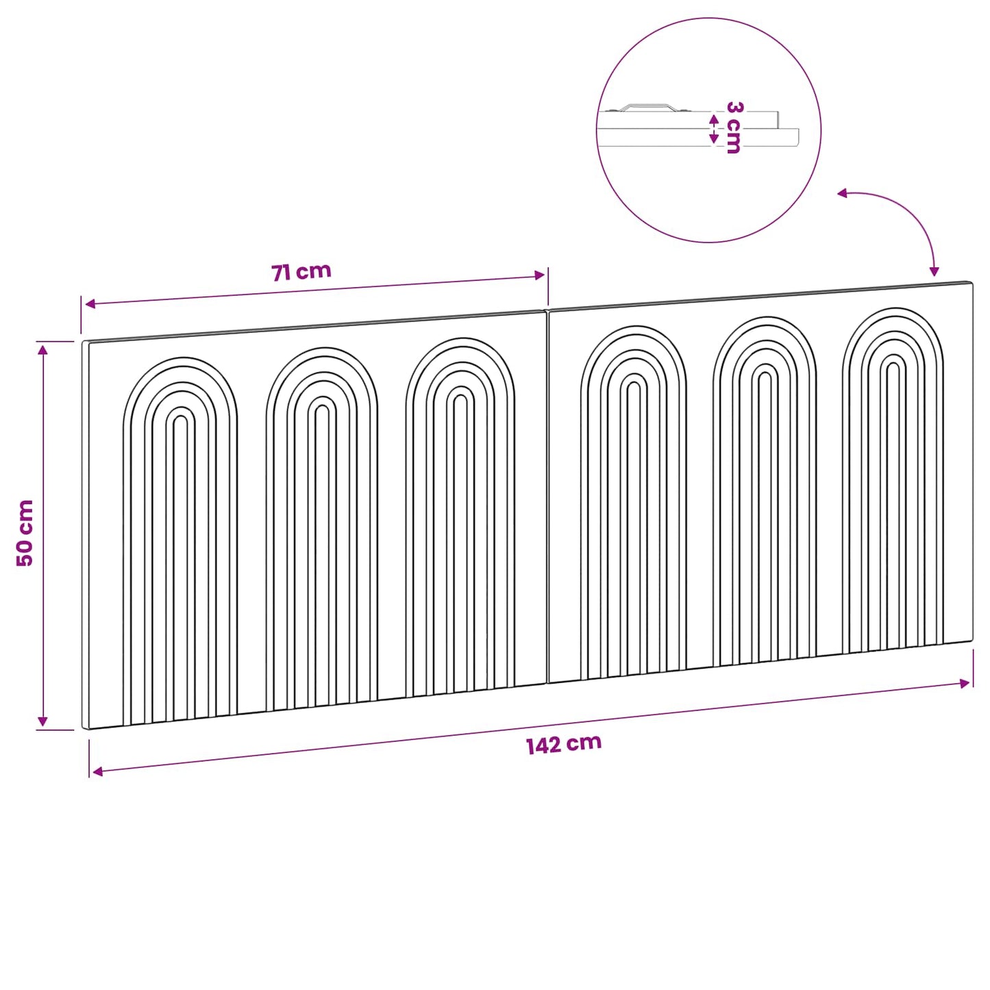 Wall-Mounted Headboard ALKMAAR Grey Sonoma Engineered Wood