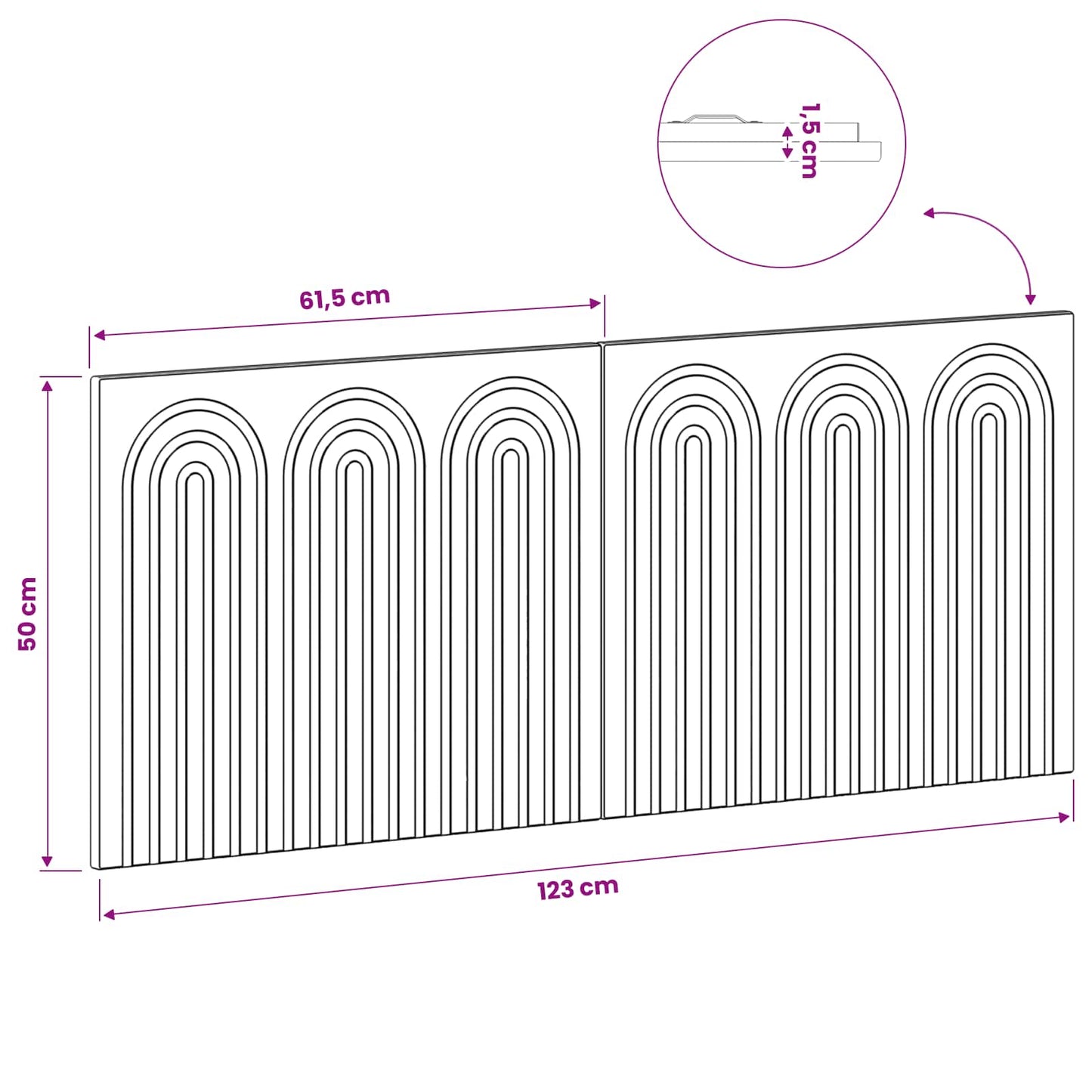 Wall-Mounted Headboard ALKMAAR White Engineered Wood