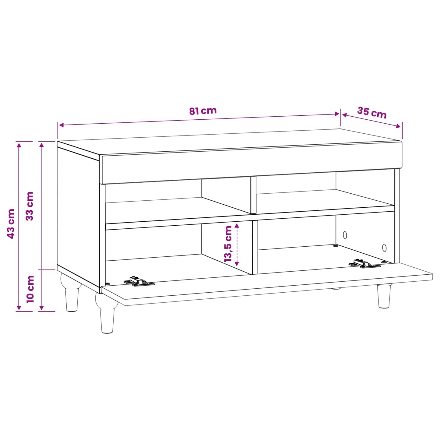 LED TV Cabinet Smoked Oak Engineered Wood
