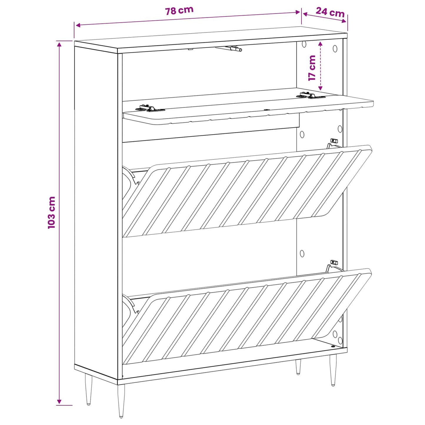 Shoe Cabinet ZWOLLE 78 x 24 x 103 cm Engineered Wood Sonoma Oak