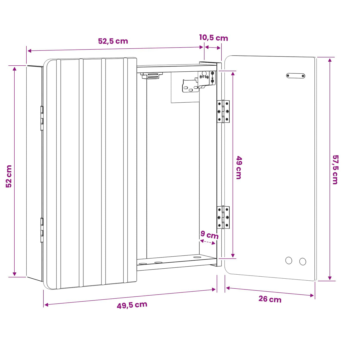 Dartboard Cabinet ZWOLLE Artisan Oak 52.5 x 10.5 x 57.5 cm