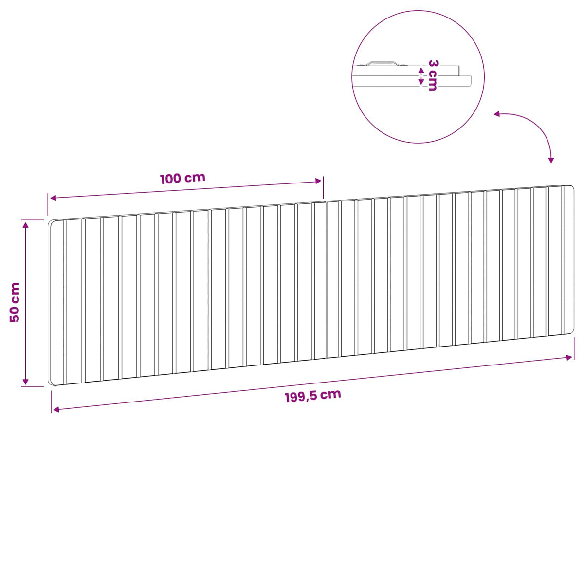Wall-Mounted Headboard ZWOLLE Sonoma Oak Engineered Wood