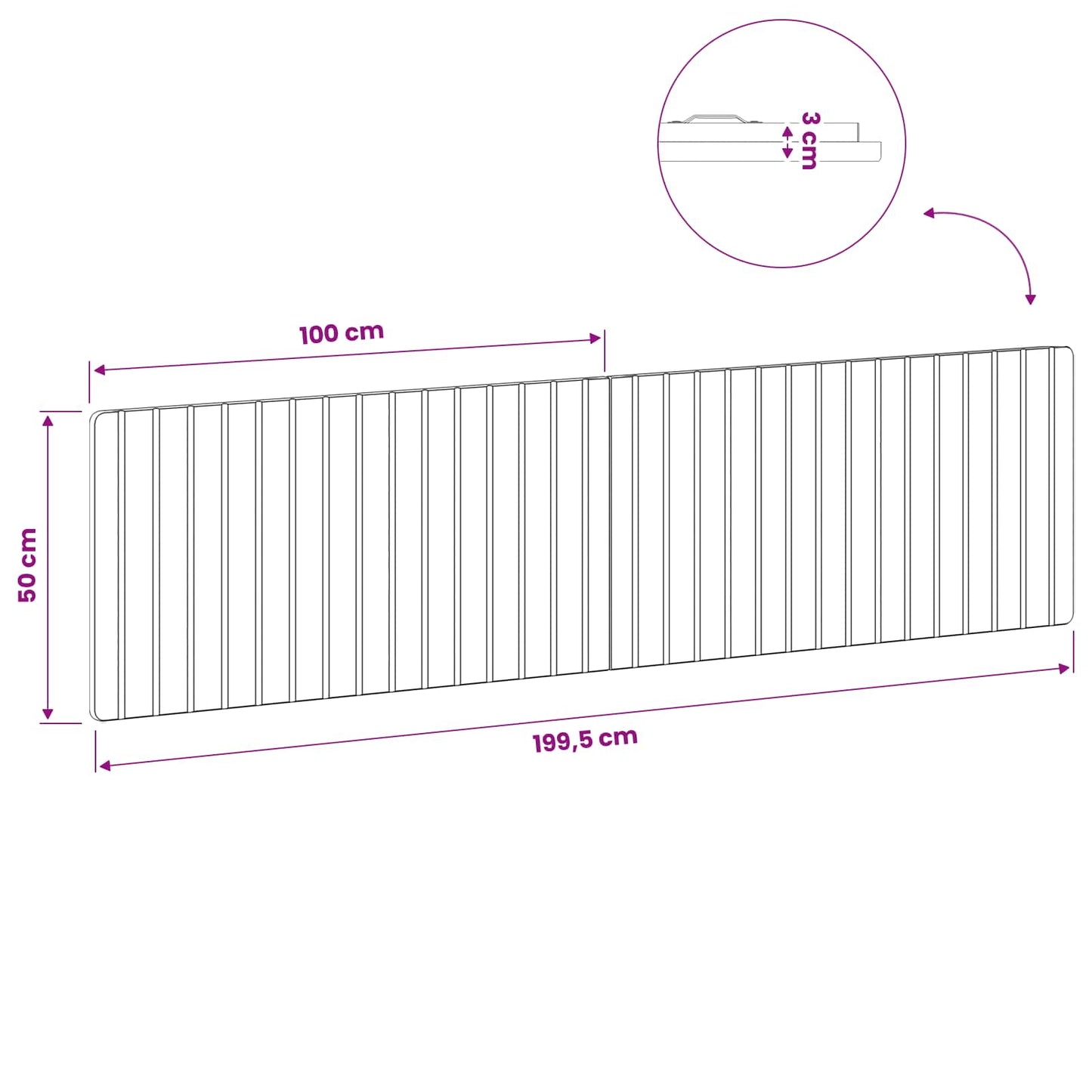 Wall-Mounted Headboard ZWOLLE Concrete Grey Engineered Wood