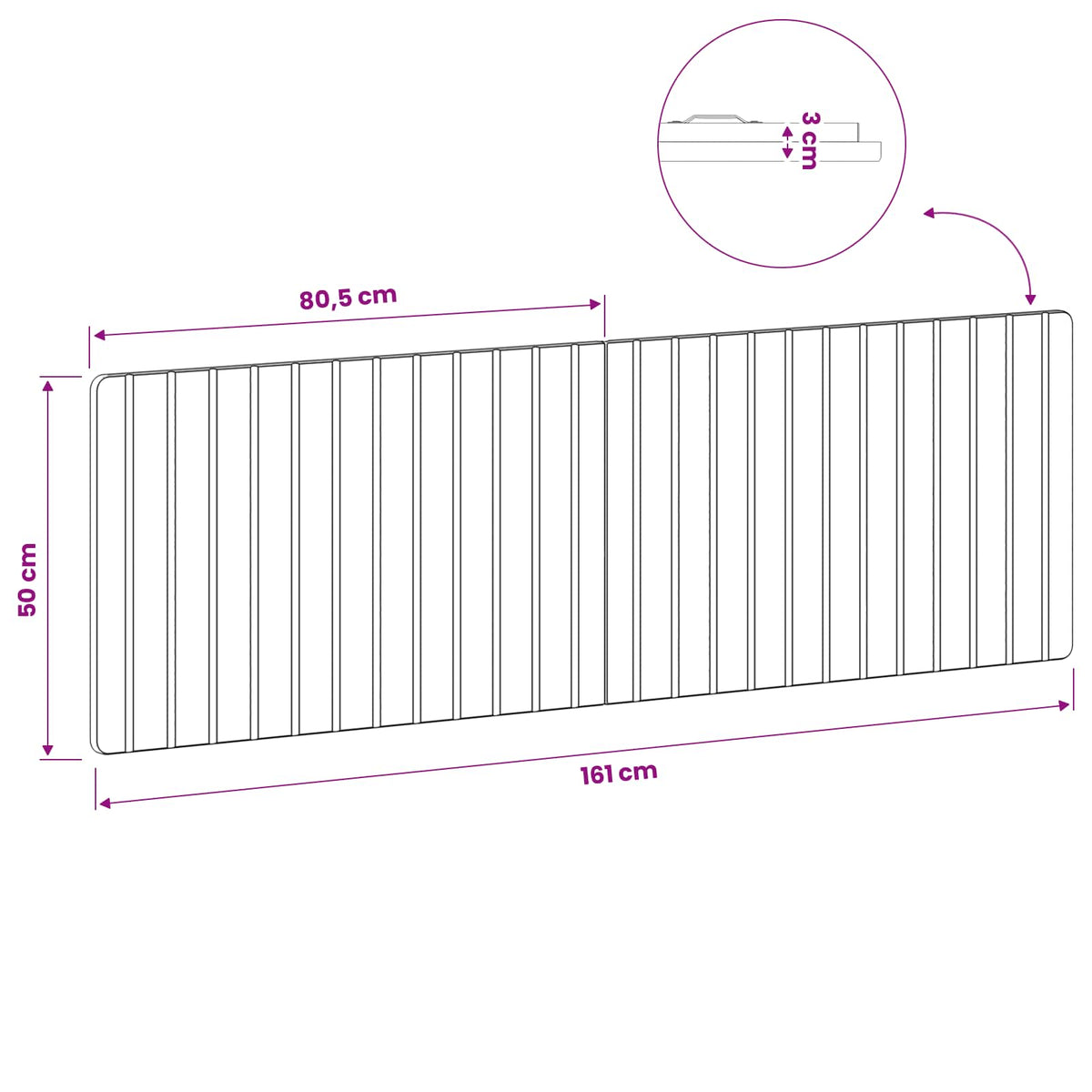 Wall-Mounted Headboard ZWOLLE Concrete Grey Engineered Wood