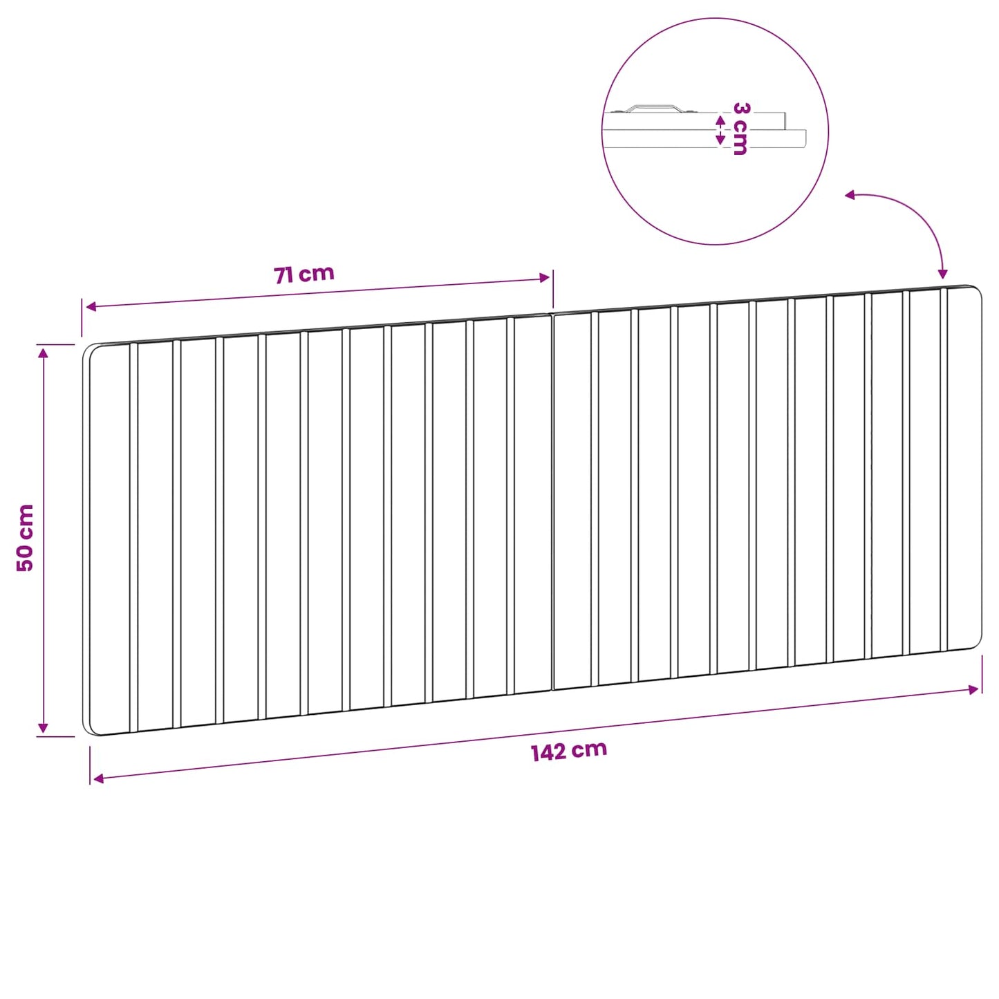 Wall-Mounted Headboard ZWOLLE Old Wood Engineered Wood