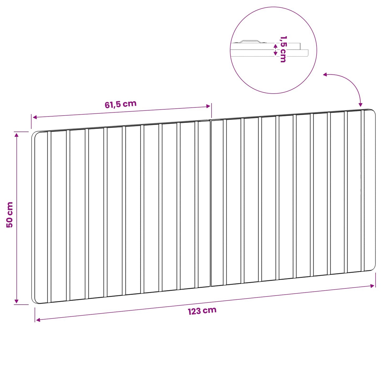 Wall-Mounted Headboard ZWOLLE Grey Sonoma Engineered Wood