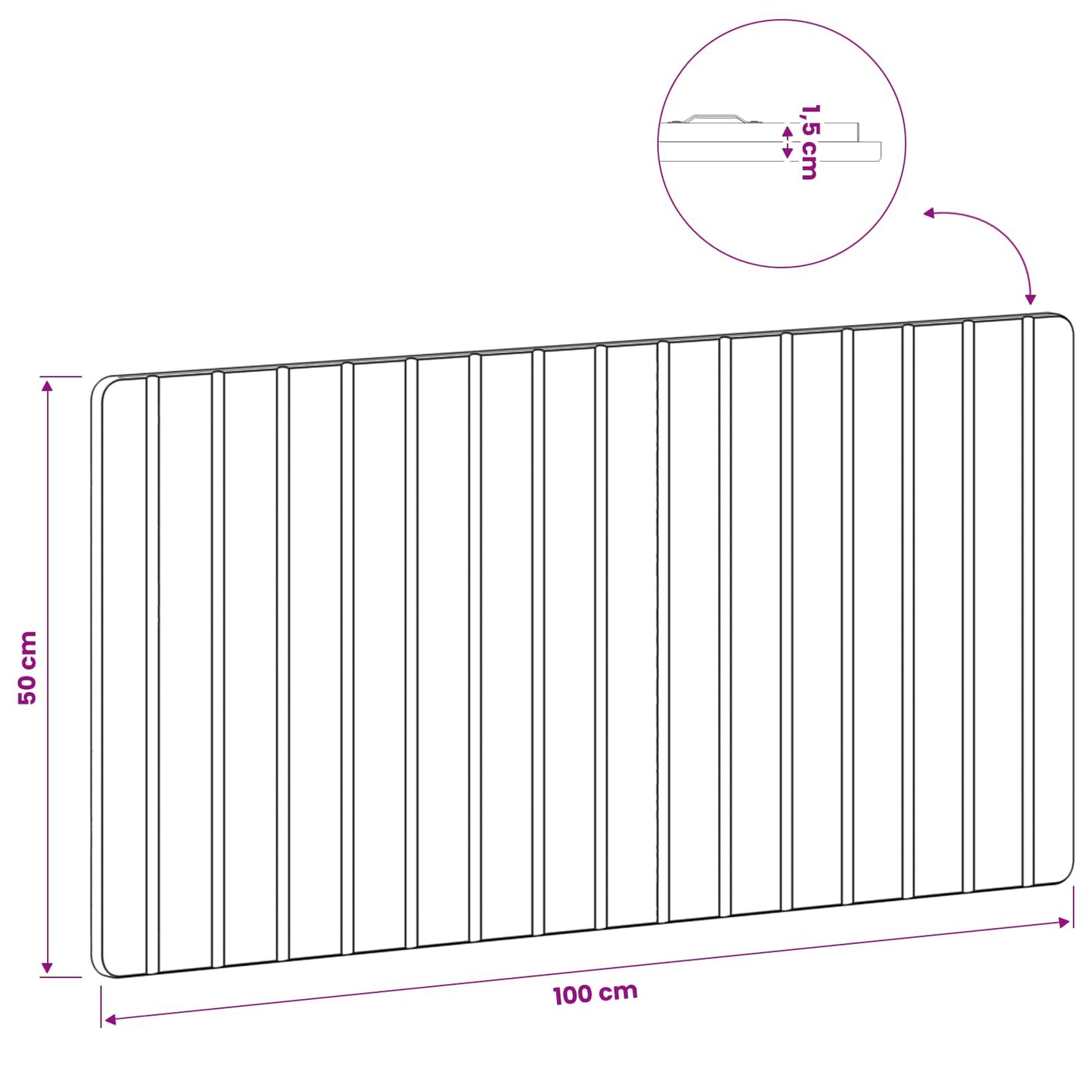 Wall-Mounted Headboard ZWOLLE High Gloss White Engineered Wood
