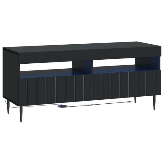 LED TV Cabinet ZWOLLE 100 x 35 x 43 cm Black Engineered Wood LED TV Cabinet ZWOLLE 100 x 35 x 43 cm Black Engineered Wood