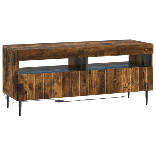LED TV Cabinet ZWOLLE 100 x 35 x 43 cm Smoked Oak LED TV Cabinet ZWOLLE 100 x 35 x 43 cm Smoked Oak