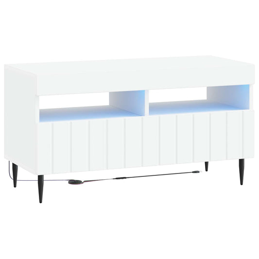 LED TV Cabinet ZWOLLE 81 x 35 x 43 cm White Engineered Wood LED TV Cabinet ZWOLLE 81 x 35 x 43 cm White Engineered Wood