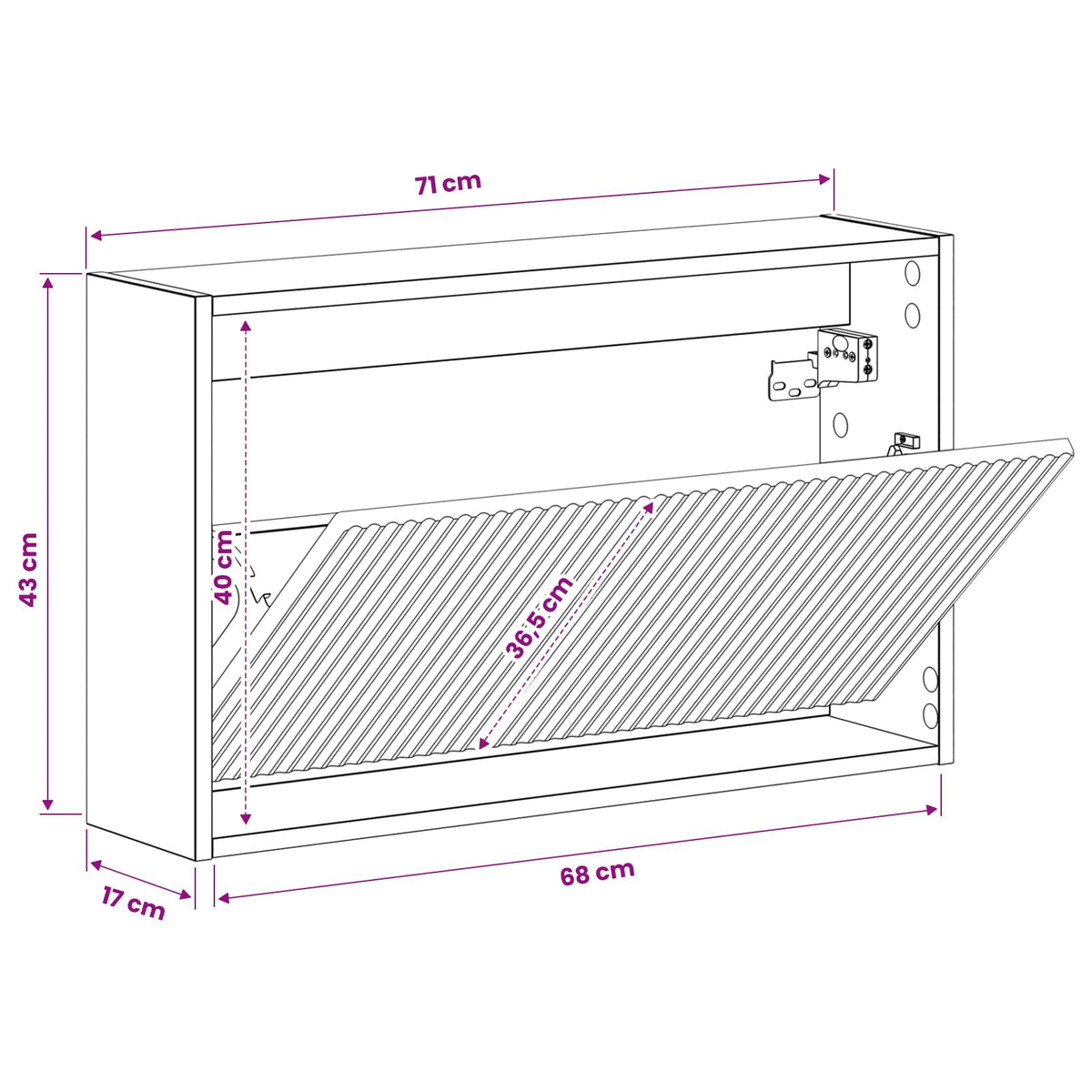 Wall-Mounted Shoe Cabinet ARNHEM 71 x 17 x 43 cm Grey Sonoma