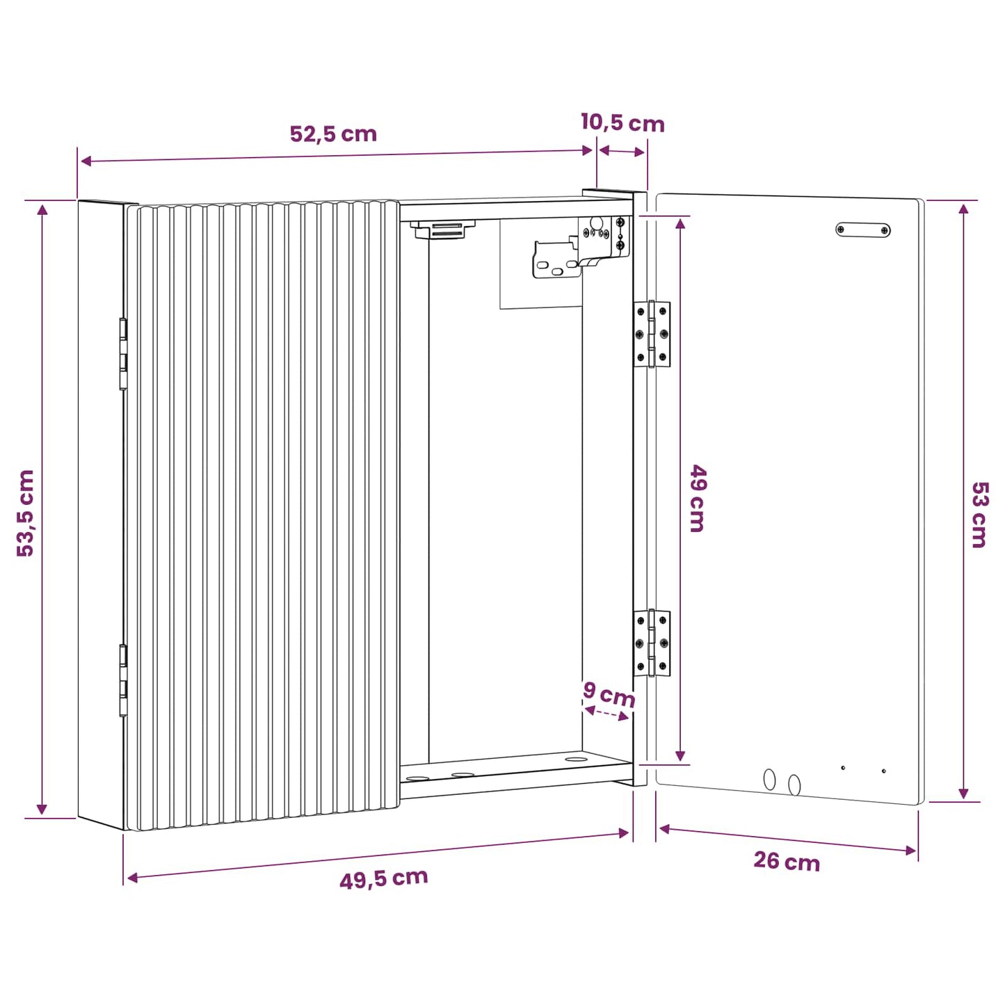 Dartboard Cabinet ARNHEM Black 52.5 x 10.5 x 53.5 cm