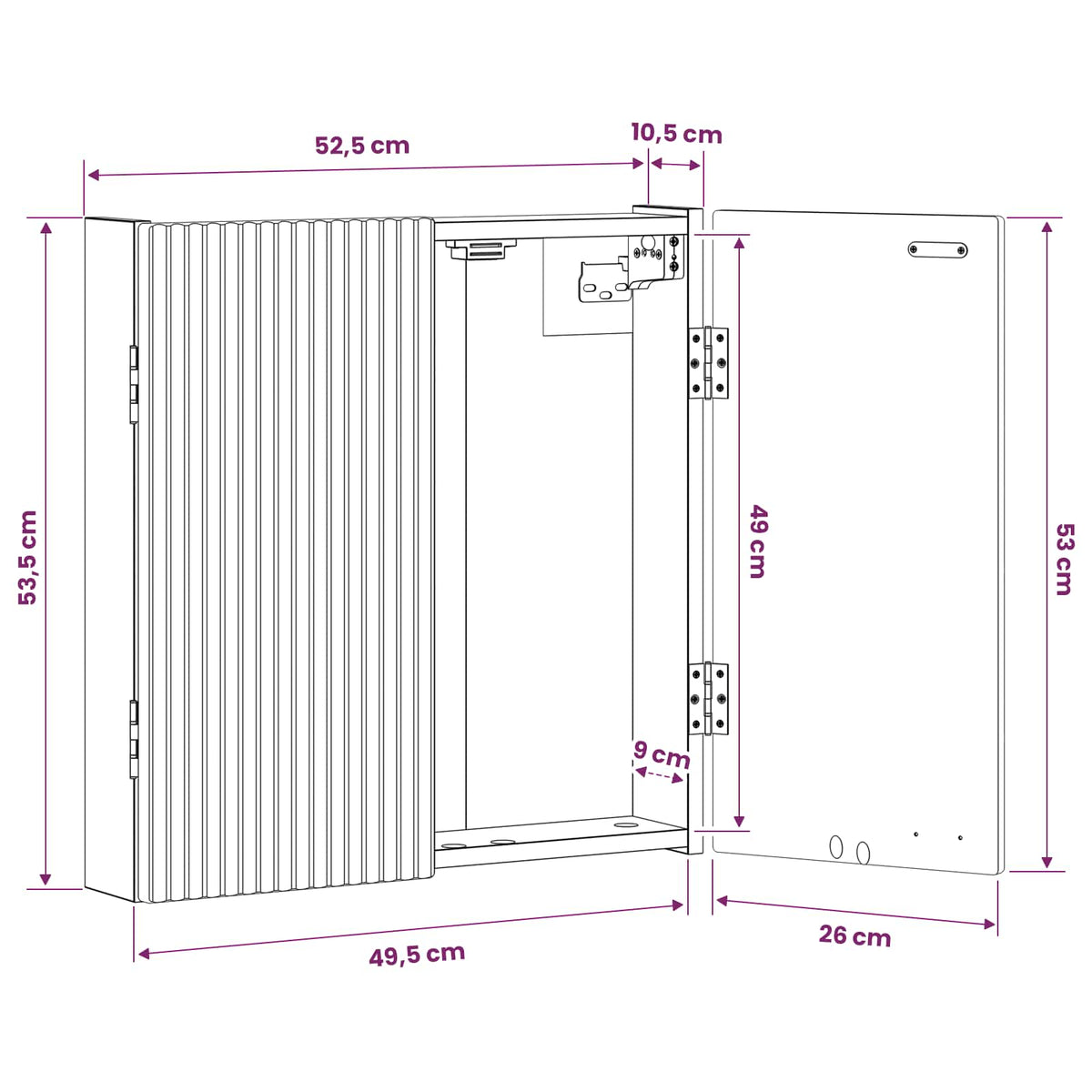 Dartboard Cabinet ARNHEM Sonoma Oak 52.5 x 10.5 x 53.5 cm