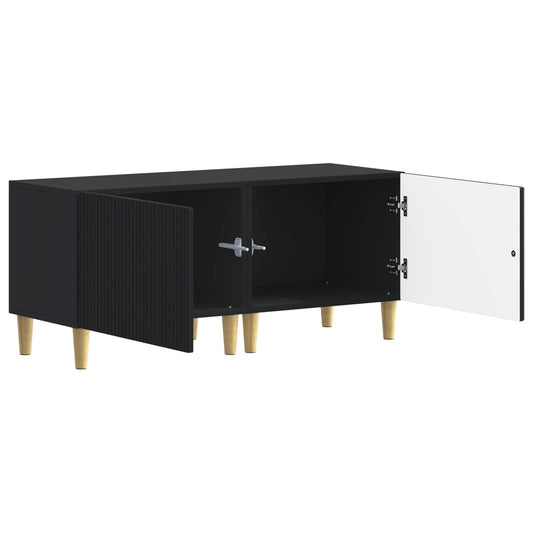 TV Cabinet Black Engineered Wood TV Cabinet Black Engineered Wood
