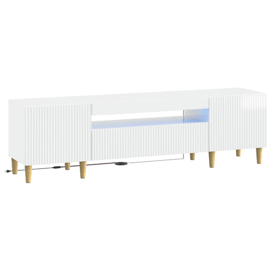 LED TV Cabinet ARNHEM 153 x 35 x 43 cm High Gloss White LED TV Cabinet ARNHEM 153 x 35 x 43 cm High Gloss White