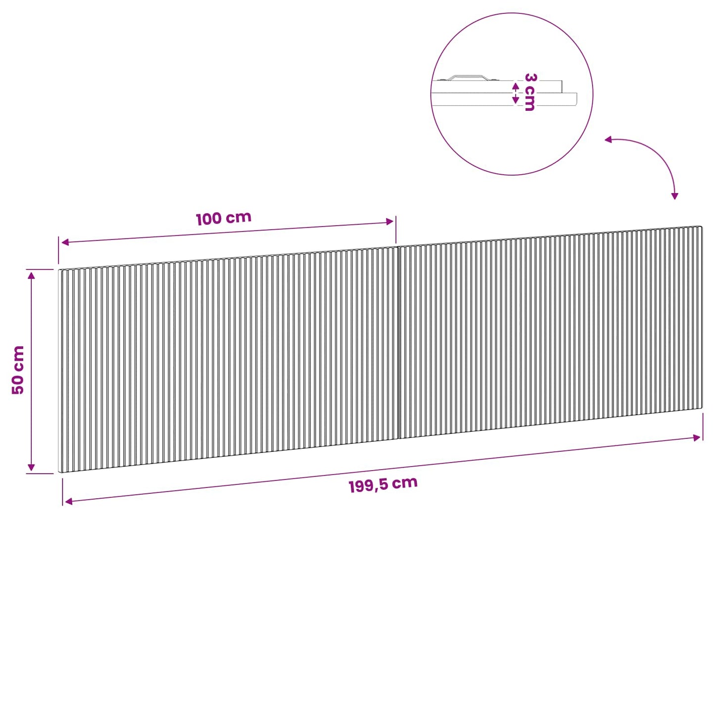 Wall-Mounted Headboard ARNHEM Concrete Grey Engineered Wood