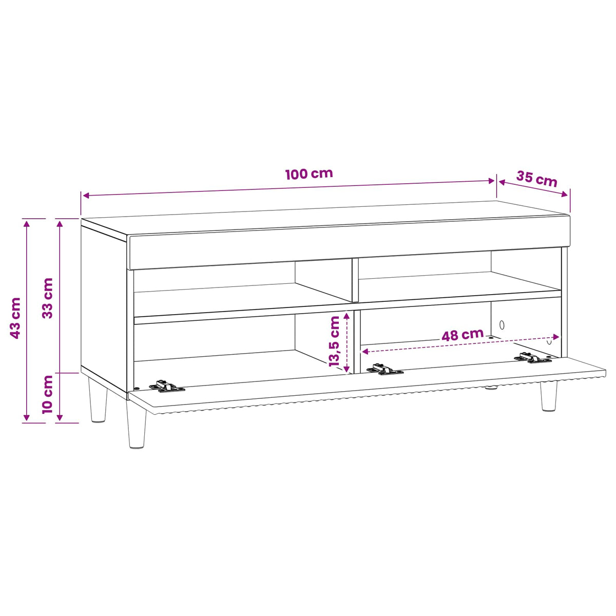LED TV Cabinet Old Wood Engineered Wood