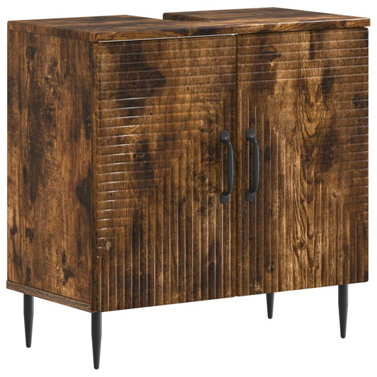 Bathroom Sink Cabinet HAARLEM Smoked Oak 59.5 x 31.5x 59 cm Bathroom Sink Cabinet HAARLEM Smoked Oak 59.5 x 31.5x 59 cm