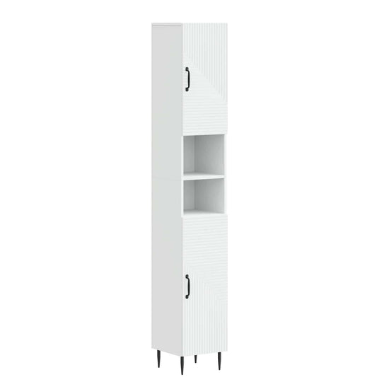 Bathroom Cabinet with Open Shelf HAARLEM White 30 x 31 x 190 cm Bathroom Cabinet with Open Shelf HAARLEM White 30 x 31 x 190 cm