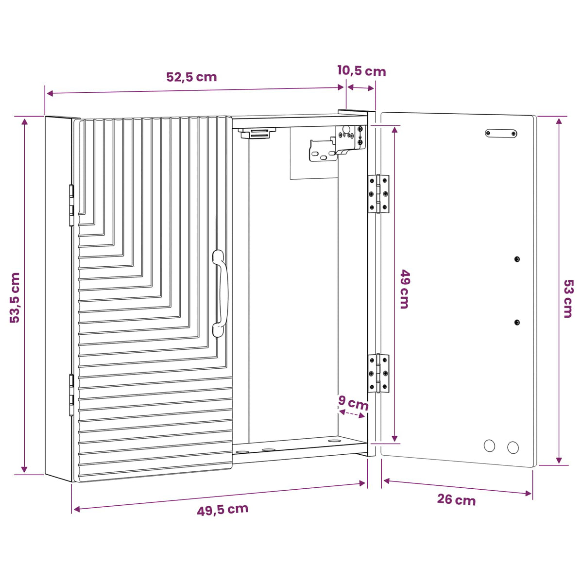 Dartboard Cabinet HAARLEM Sonoma Oak 52.5 x 10.5 x 53.5 cm