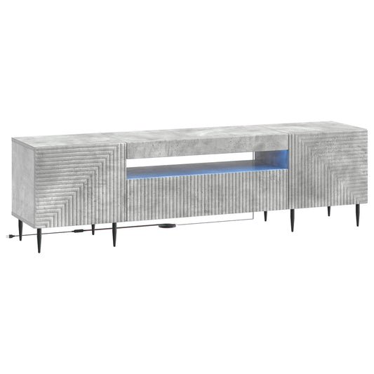 LED TV Cabinet HAARLEM 153 x 35 x 43 cm Concrete Grey LED TV Cabinet HAARLEM 153 x 35 x 43 cm Concrete Grey