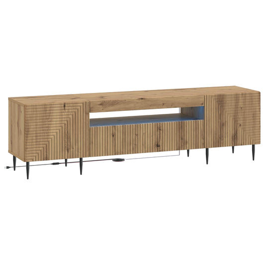 LED TV Cabinet HAARLEM 153 x 35 x 43 cm Artisan Oak LED TV Cabinet HAARLEM 153 x 35 x 43 cm Artisan Oak