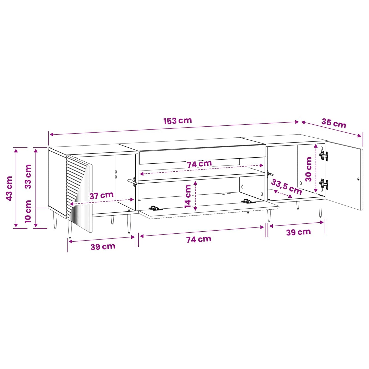 LED TV Cabinet Artisan Oak Engineered Wood