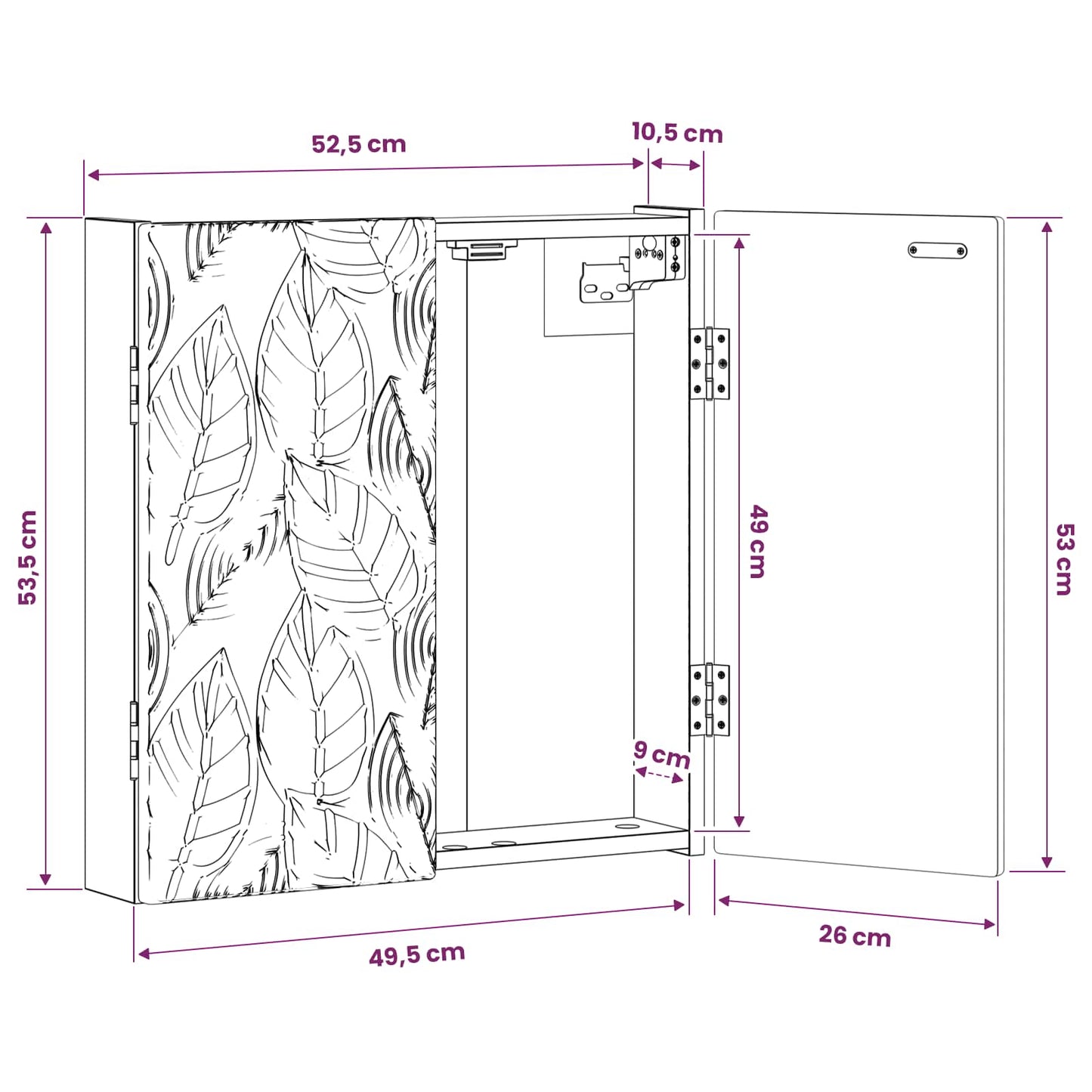 Dartboard Cabinet DELFT Sonoma Oak 52.5 x 10.5 x 53.5 cm